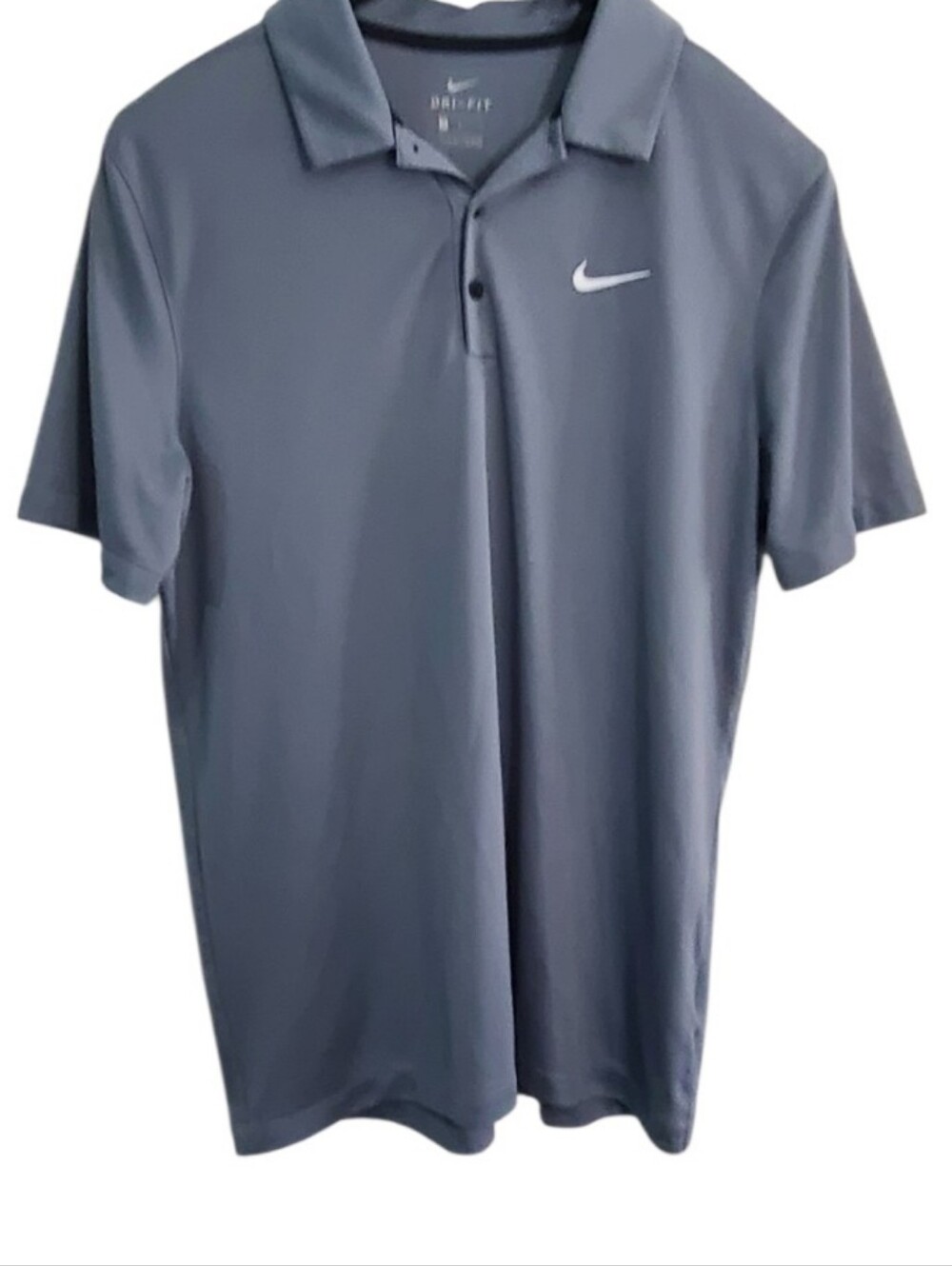 Nike Dri-FIT Men’s Large Gray Golf Polo Shirt Swoosh Performance